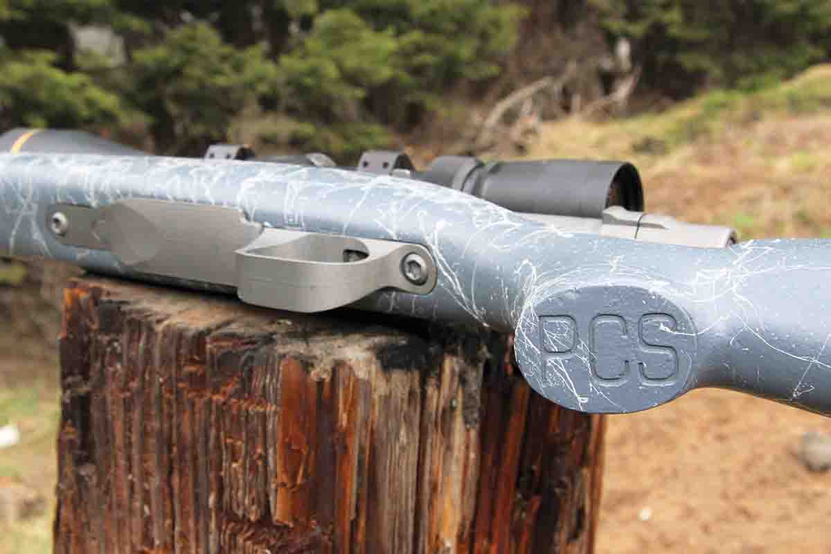 Pendleton Composite Stocks (part of Oregunsmithing) builds ultralight synthetic stocks reinforced with a mixture of Kevlar and carbon fiber, including stainless steel cross pins behind the magazine well and web, and stainless steel pillars.